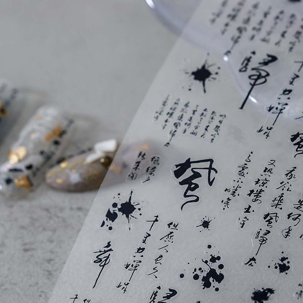 Hình Dán Móng Tay Thư Pháp Trung Hoa Cổ Điển Thời Trang