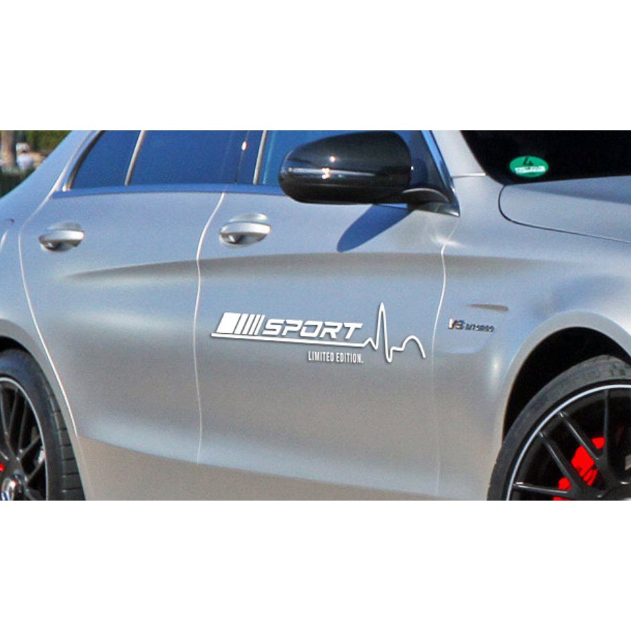Bộ 2 tem dán cửa xe ô tô phong cách Sport- tem xe ô tô giá rẻ