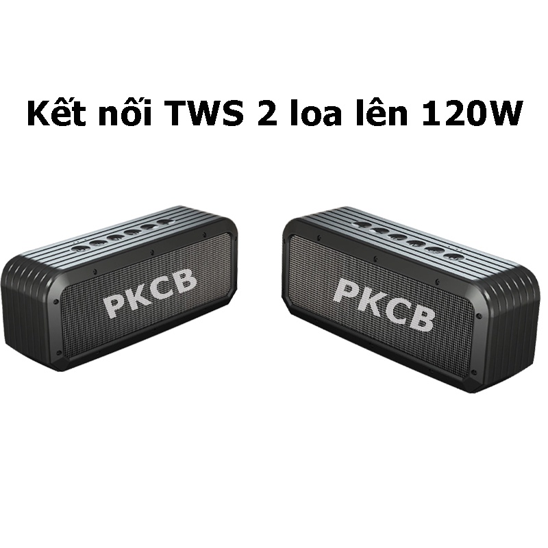 Loa Bluetooth PKCB241 X6 60W Super Bass chống nước IPX7 pin 6600MAH sạc nhanh Type C công nghệ AI Hàng Chính Hãng