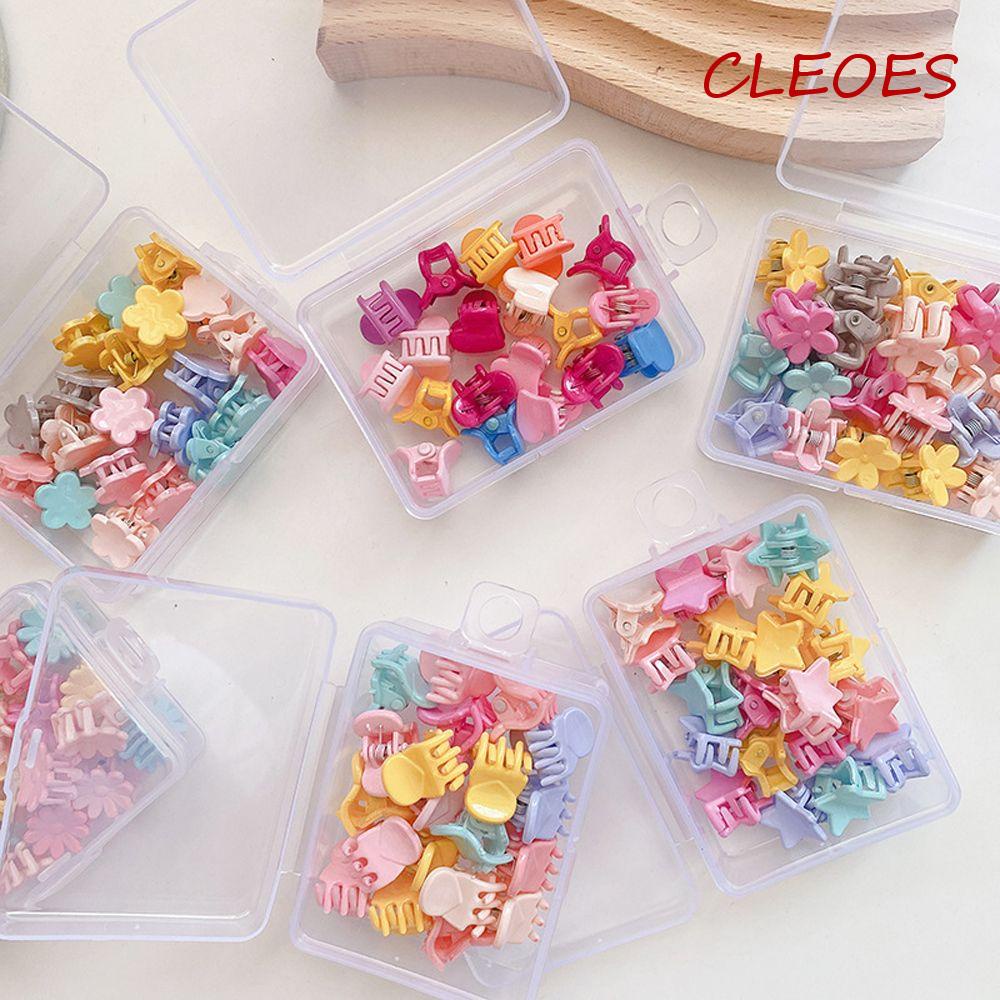 Hộp 20 Kẹp Tóc Nhỏ Màu Trơn Hình Hoa / Vương Miện Phong Cách Hàn Quốc Cổ Điển Thời Trang Cho Bé