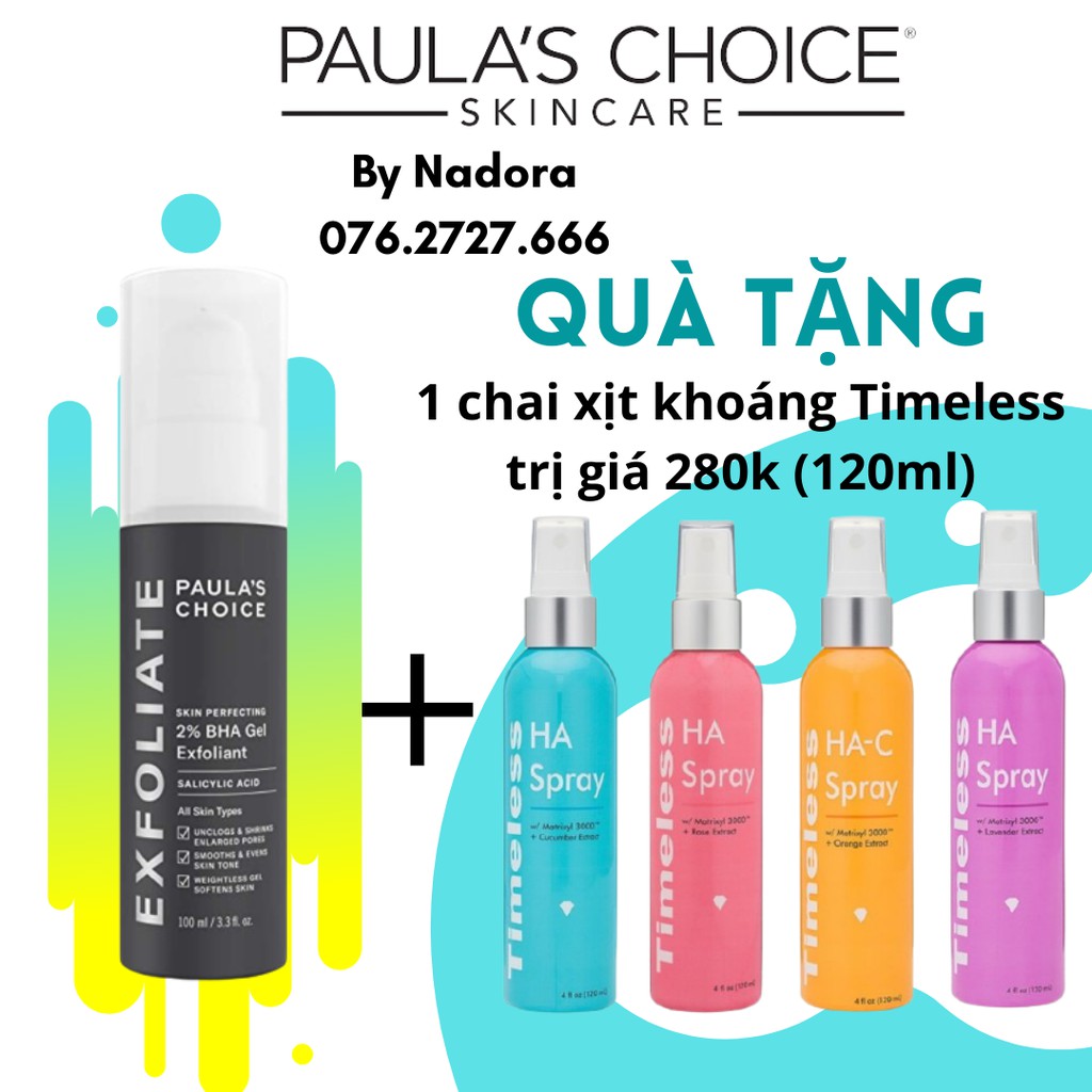 PAULA'S CHOICE Skin Perfecting 2% BHA Gel Exfoliant - 100ml - Dung dịch loại bỏ tế bào chết bằng hoá học