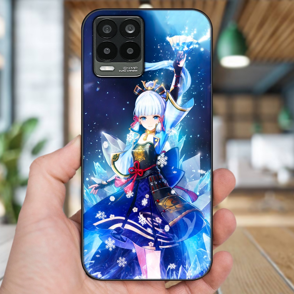 Ốp lưng Realme 8, 8 Pro viền đen in hình Ayaka Genshin Impact