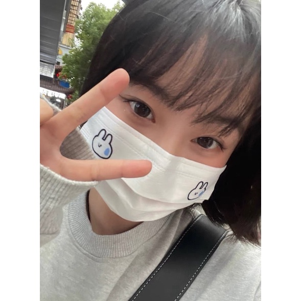 Khẩu Trang Con Thỏ Đáng Yêu Phong Cách Ulzzang