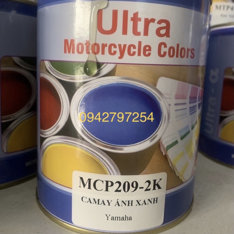 Sơn xe máy Yamaha Grande màu Đen bóng MTP203-2K và MCP209-2K Ultra Motorcycle Colors