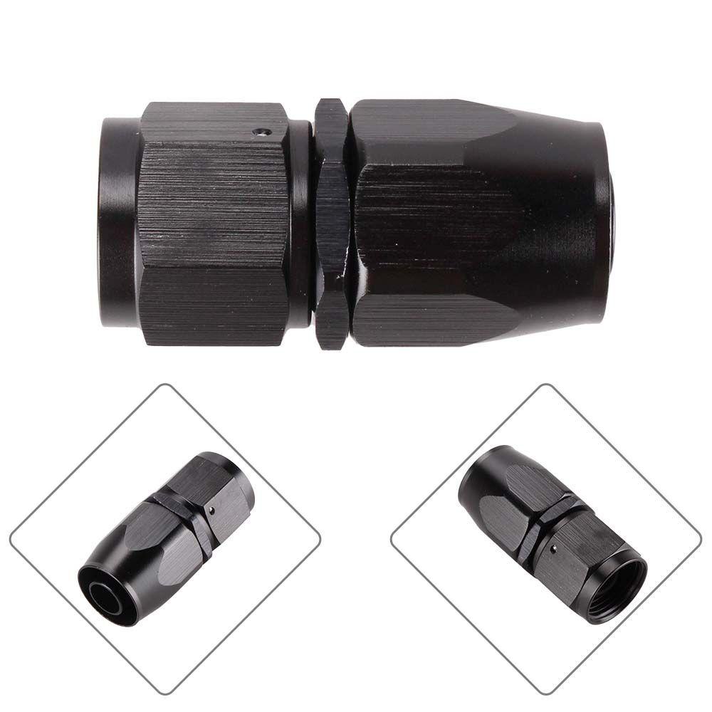 Đầu Nối Ống Dẫn Nhiên Liệu AN6 AN8 AN10 Xoay 0 Độ Bằng Nhôm Màu Đen
