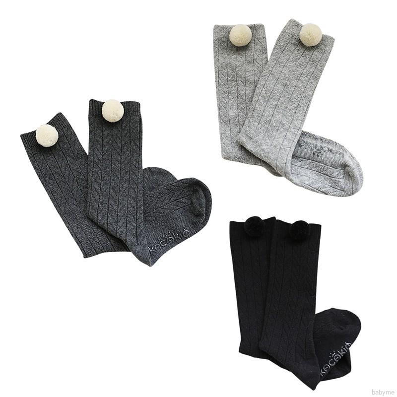 Vớ cotton màu trơn dễ thương mềm mại giữ ấm cho bé gái/bé trai