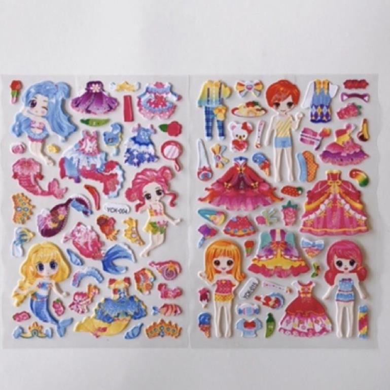 Đồ Chơi Cho Bé Hình Dán Sticker Nổi 3D Công Chúa Dễ Thương