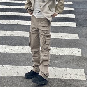 Quần túi hộp Unisex Cargo Pants màu nâu tan phong cách Streetwear