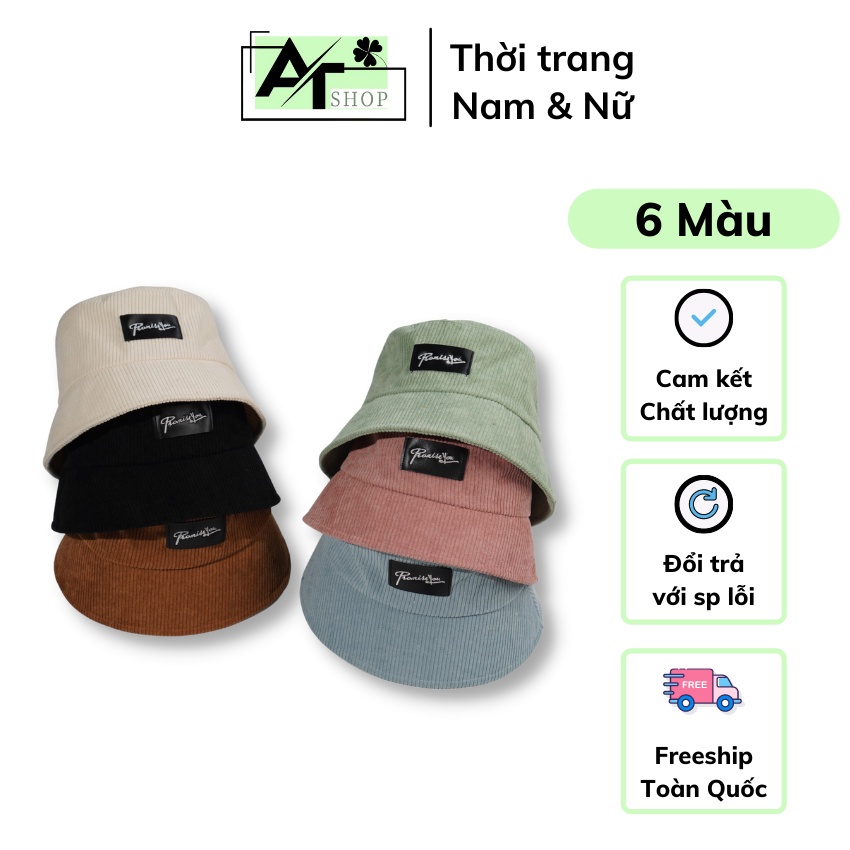 Mũ bucket vành cụp 🔺 CỰC HOT 🔺 Nón tai bèo thêu PromissYou chất nhung tăm cao cấp form unisex nam nữ N42