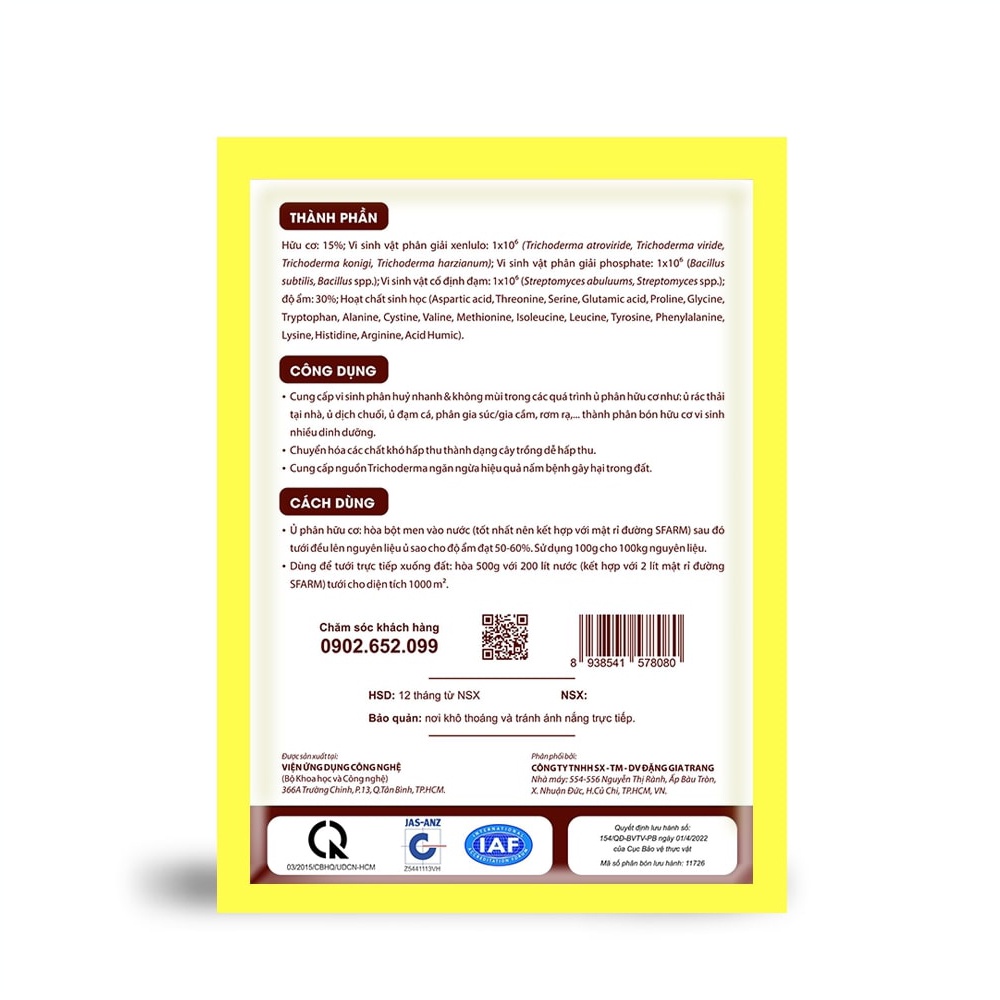 Chế phẩm EM Plus Trichoderma Sfarm - Gói 200 gram