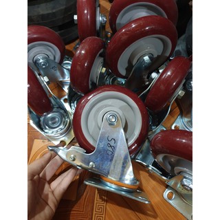 [Loại tốt] Bánh xe đẩy hàng - Xoay 360 - Có khóa -  chịu tải 110kg đường kính 140mm di chuyển đa mặt sàn