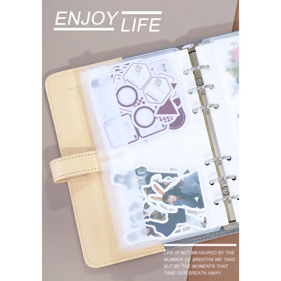 Bìa sổ còng binder MILASO bìa còng 6 lỗ A5 A6 kiêm túi đựng 2 ngăn có nắp SN-001343