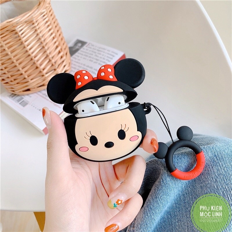 ☘️Tặng kèm móc tay☘️ Case bao airpod silicon 1 2 Pro 3 MICKEY MOUSE - Vỏ bọc đựng tai nghe không dây i12 i100... AirPods