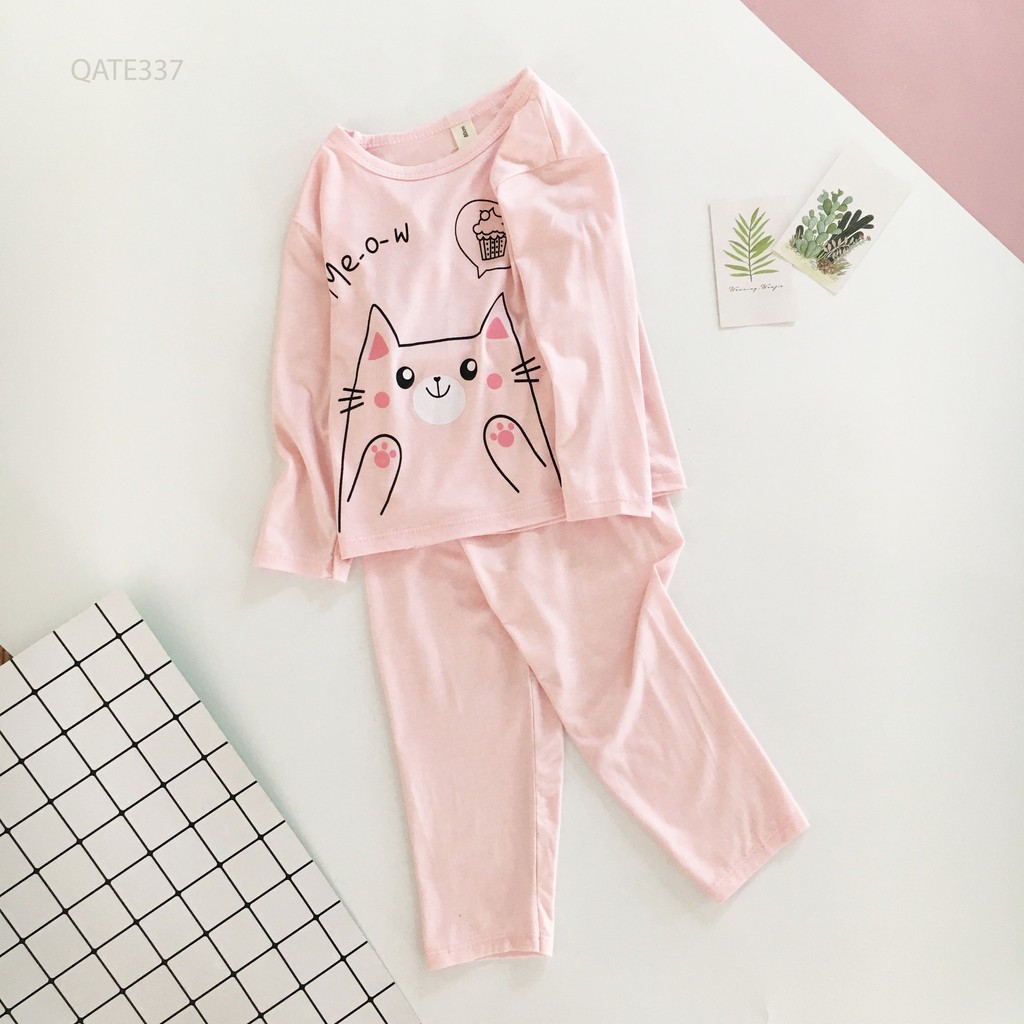 Bộ Dài Tay Thun Lạnh Minky Mom, Họa Tiết Động Vật Đáng Yêu, Đồ Bộ Trẻ Em Nằm Điều Hòa Thu Đông Namkidshop (QATE337)