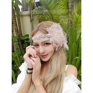 Vòng đội đầu lông vũ phong cách cổ điển cho cô dâu (Headchain) [CÓ SẴN - HOẢ TỐC]