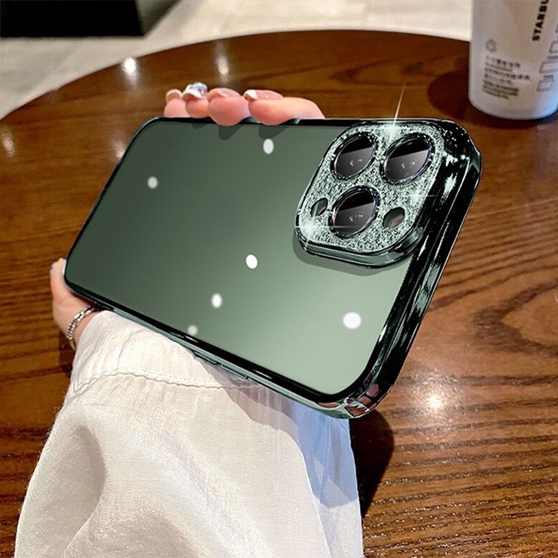Ốp Điện Thoại Silicon Mềm Trong Suốt Chống Sốc Lấp Lánh Sang Trọng Cho iPhone 13 12 11 Pro max x xs max xr 7 8 plus se2020