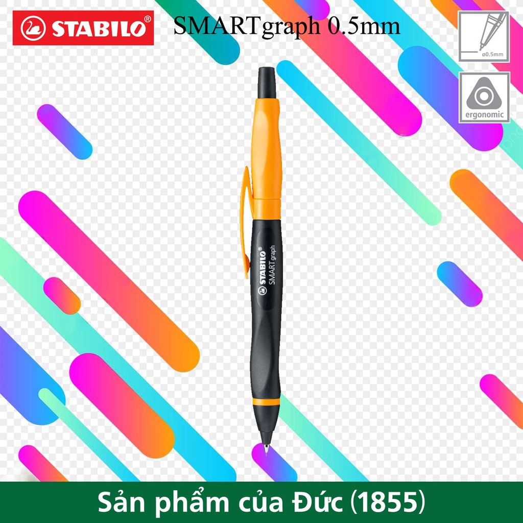 Bút chì bấm STABILO SMARTgraph MPE1842 – Metal Tip 0.5mm – Vỏ cam (Orange)