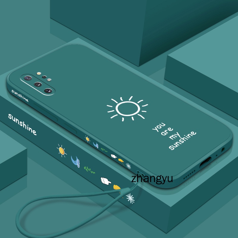 Ốp Điện Thoại silicone Mềm Họa Tiết Mặt Trời Có Dây Đeo Cho Samsung note 10 Samsung note 10 plus