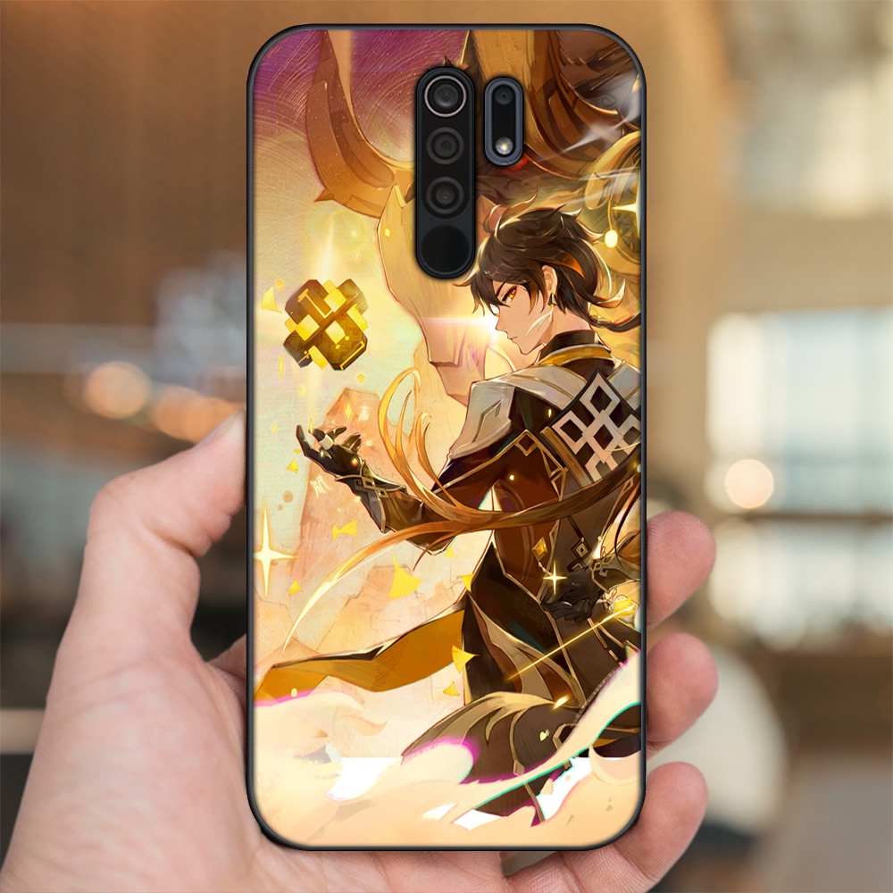 Ốp lưng Xiaomi Redmi 9 viền đen in hình Zhongli Genshin Impact