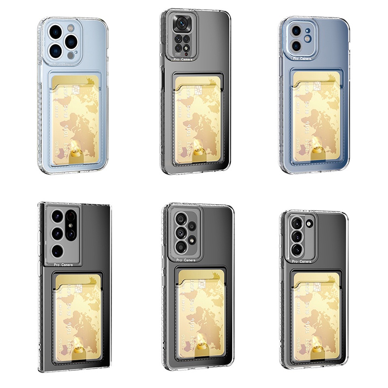Thời Trang Ốp Điện Thoại tpu Trong Suốt Chống Sốc Có Ngăn Đựng Thẻ Cho samsung galaxy s23 s22 ultra s20 s21 fe plus a54 a14 a34 a24 a05 a05s 4g 5g