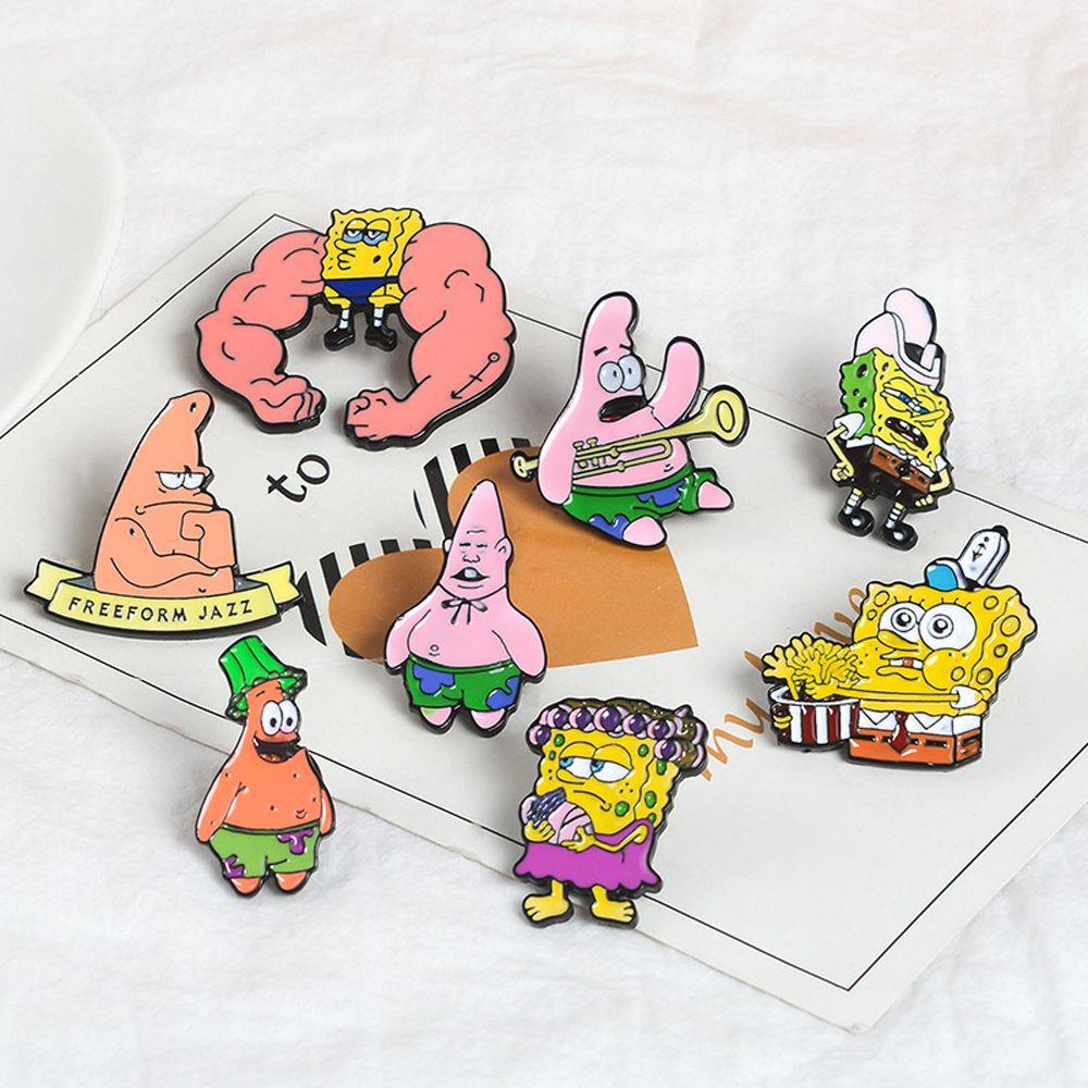 Huy Hiệu Cài Áo Hình Nhân Vật Hoạt Hình Patrick Star Bằng Hợp Kim Phong Cách Hàn Quốc