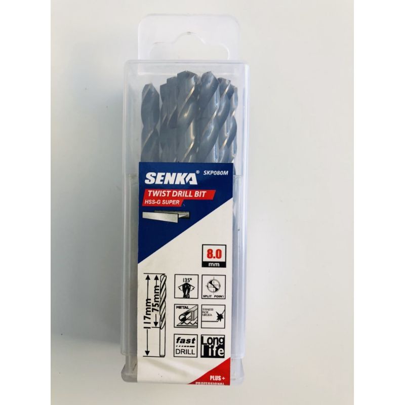 Mũi khoan inox, thép Senka Pro chính hãng đủ kích thước từ 7.0mm đến 14mm, sắc bén bền bỉ không cần khoan mồi