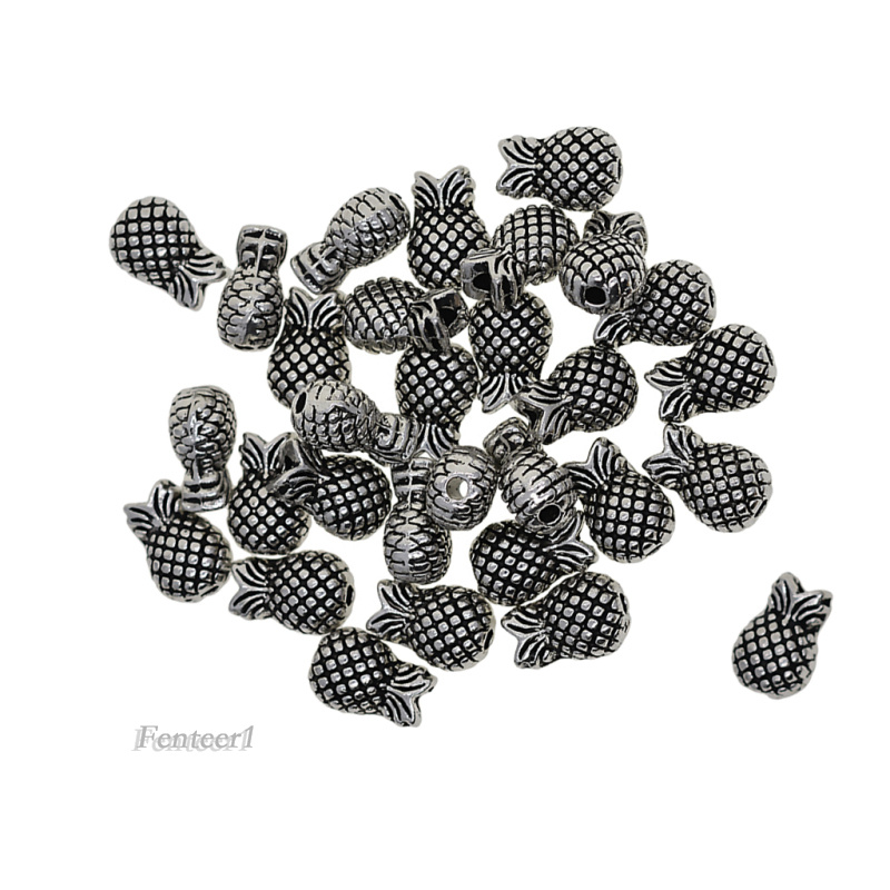 Bộ 30 hạt bạc tây tạng hình đầu mèo làm trang sức thủ công