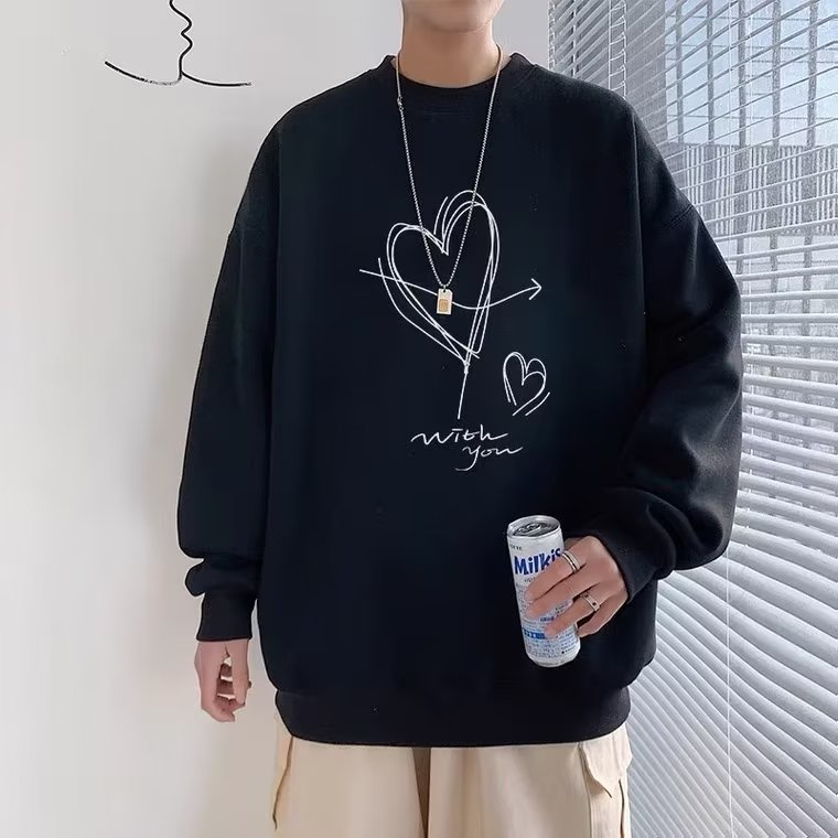 Áo Nỉ Cổ Tròn Oversize In Chữ Phong Cách Nhật Bản Thời Trang Thường Ngày Cho Nam [M-5XL]