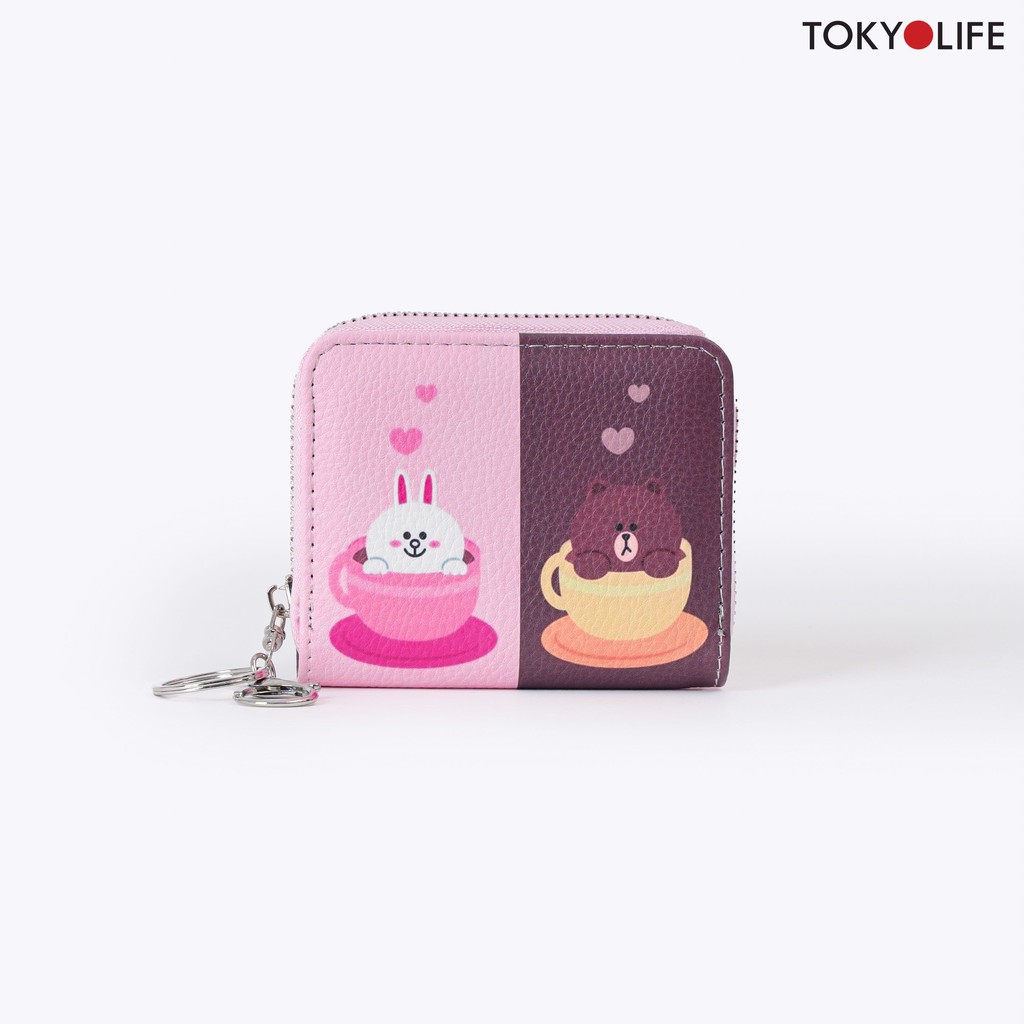 Ví mini TOKYOLIFE nhiều màu, họa tiết dễ thương đựng card, đựng tiền tiện dụng E8WAL303I