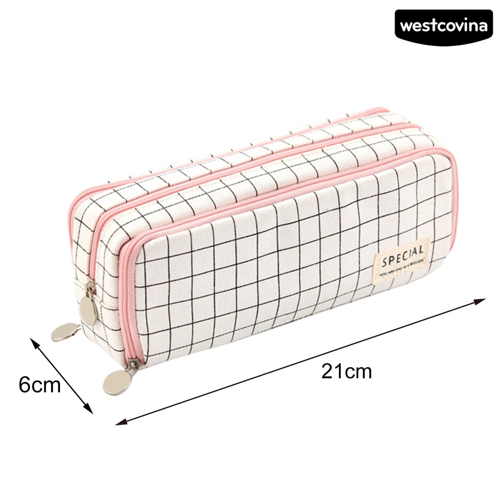 [Hot]✍Túi Đựng Bút/Đồ Trang Điểm Bằng Vải Bạt Nhiều Ngăn Sức Chứa Lớn Tiện Lợi