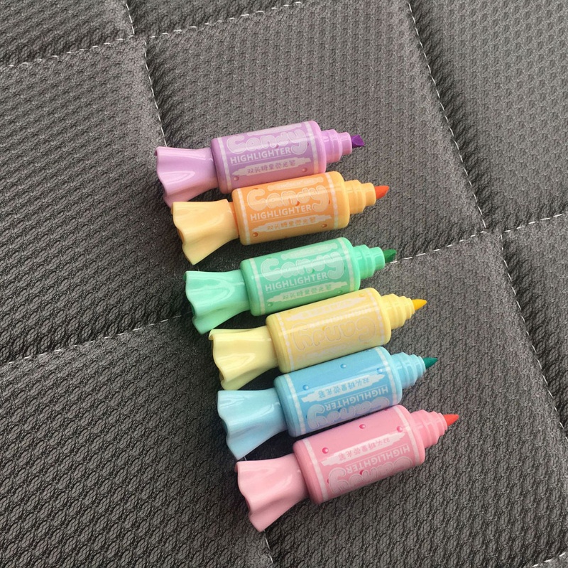 Set 6 Bút Đánh Dấu Hai Đầu Mini Màu Dạ Quang