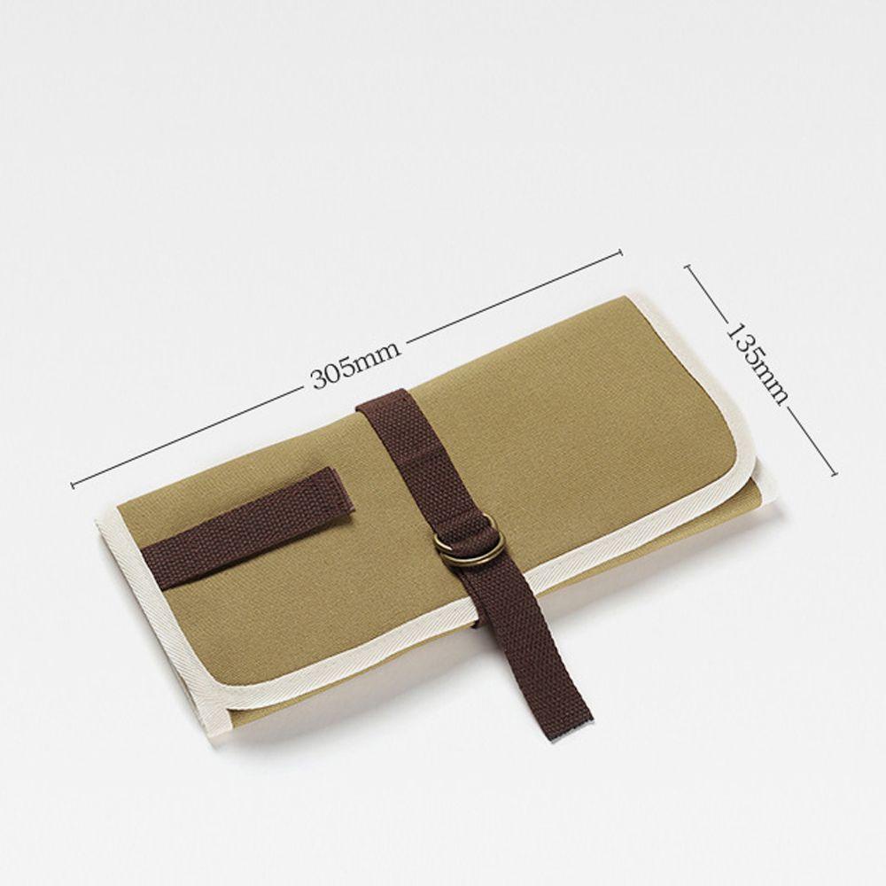 Túi Cuộn Đựng Dụng Cụ Ăn Uống Bằng Vải Bạt Di Động Đa Ứng Dụng