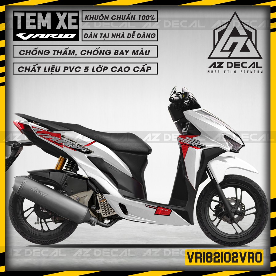 Tem Dán Xe Vario Mẫu VRO | VR182102VRO | Chất Liệu PVC 5 Lớp, Cắt Khuôn Sẵn, Chống Thấm Nước