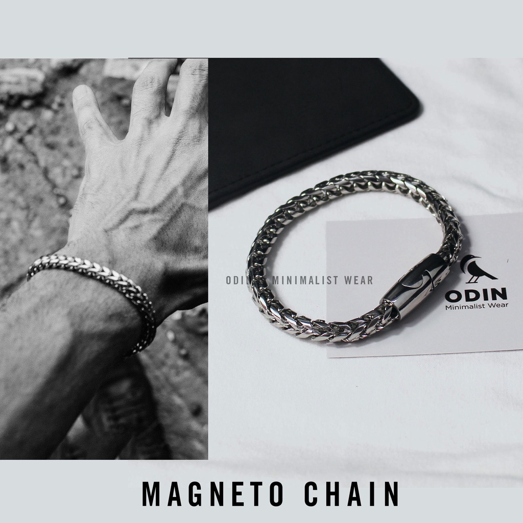 Vòng tay Chain Magneto - Thép KHÔNG GỈ khóa nam châm [TẶNG KÈM NHẪN 125K]