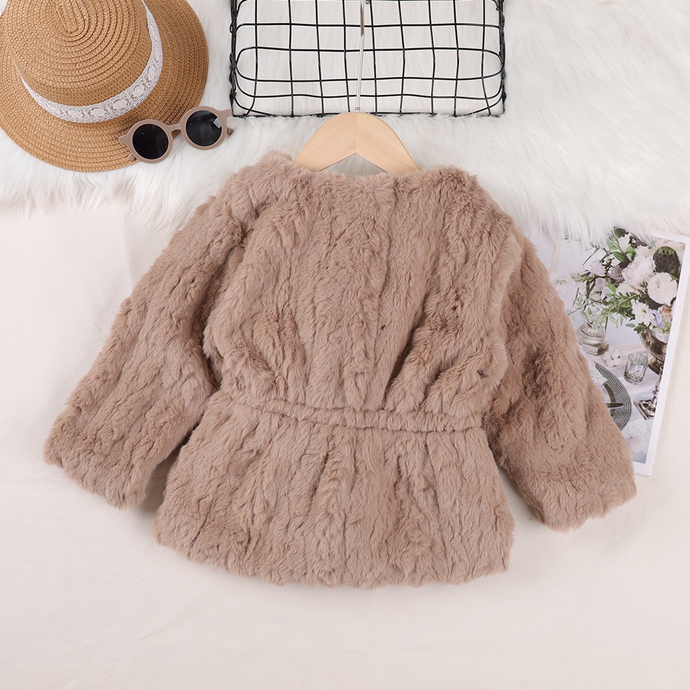 Áo khoác lông cừu BEAR LEADER dày dặn phong cách Hàn Quốc thời trang mùa đông mới cho bé gái 2-6 tuổi