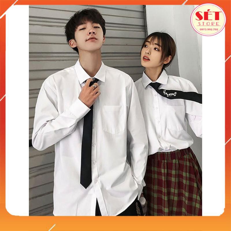 [QUÀ TẶNG 1C KHẨU TRANG] Áo sơ mi Nam nữ màu trắng,dáng ôm SIÊU ĐẸP 💥SM130 -Setstore | BigBuy360 - bigbuy360.vn