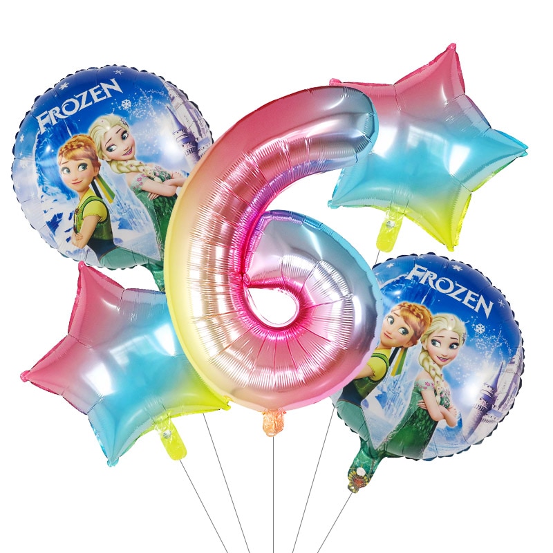 Bộ 5 Bong Bóng Trang Trí Tiệc Hình Công Chúa Băng Giá