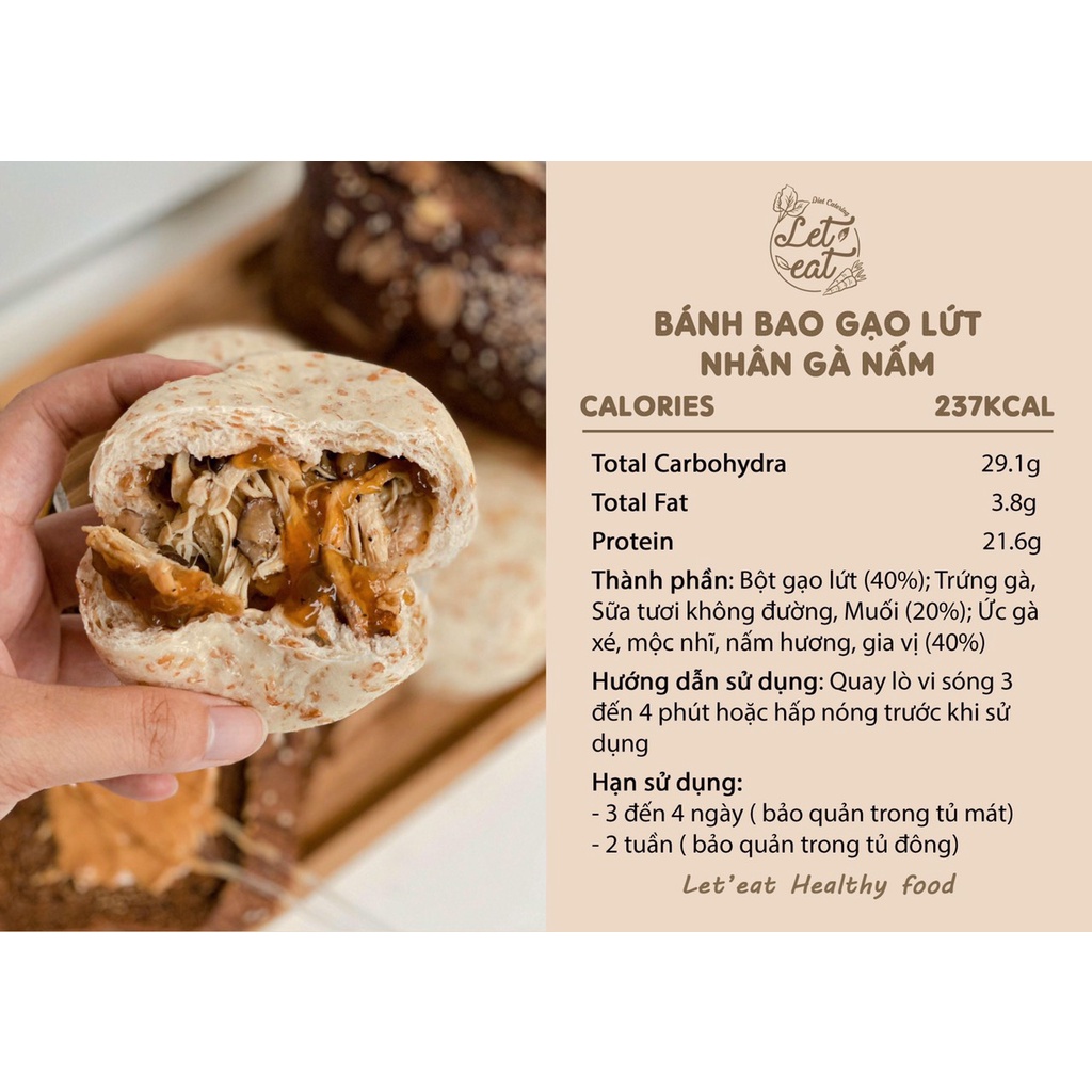 SHIP 1H HÀ NỘI  Bánh bao lứt nguyên cám ăn kiêng, Eat Clean (Set 3c5c) 300Gr