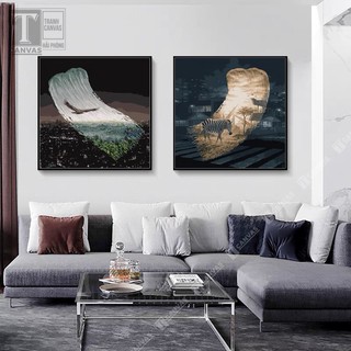 (Giá Xưởng) Tranh canvas treo tường hiện đại nghệ thuật, tranh vẽ thiên nhiên và thành phố NT06-10 (không kèm khung)