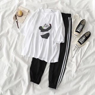 Bộ Jogger Line Phối Thun Unisex Panda S41