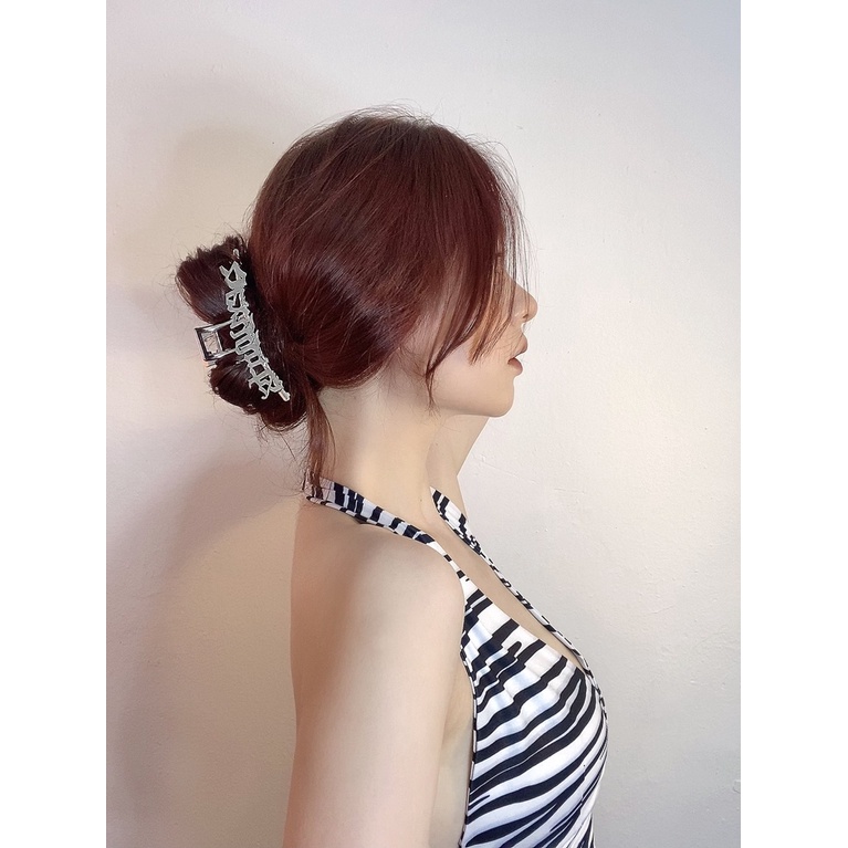 Kẹp Tóc Kim Loại Hình Chữ Cái Lớn Kiểu hip-hop Đường Phố Cá Tính Ngọt Ngào Cho Nữ