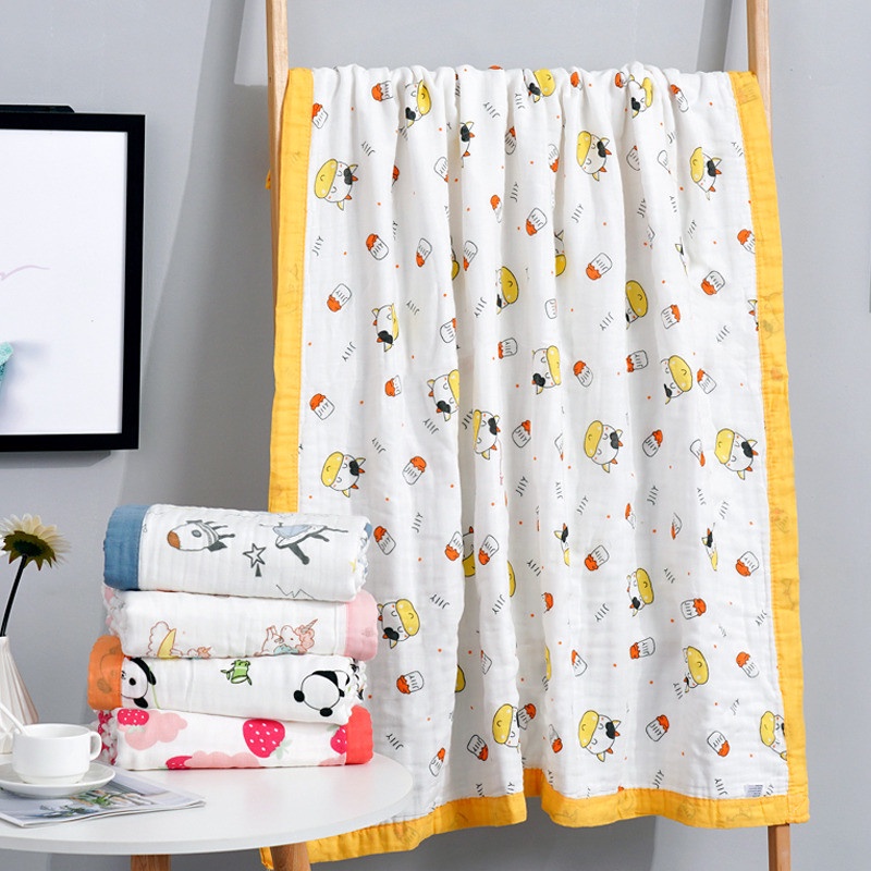 [ Tặng bát ăn dặm mini ] Khăn Tắm 6 Lớp hàng Quảng Châu CAO CẤP kích thước 110 x 110 cm