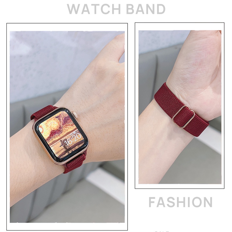 Dây Đeo Nylon Thay Thế Cho iwatch7 Series 6 / 5 / 4 / 3 / SE 41mm45mm Apple Watch 7 6 5 4 SE