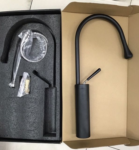 (CAO CẤP) Vòi lavabo đen nóng lạnh | BigBuy360 - bigbuy360.vn