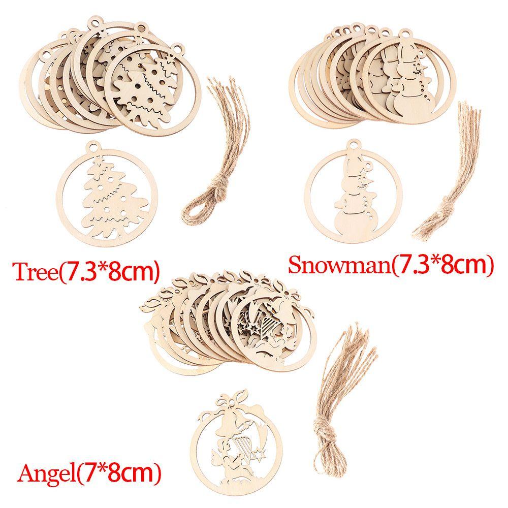 Set 10 Mặt Gỗ Treo Trang Trí Giáng Sinh DIY