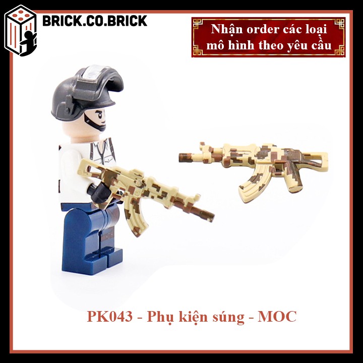 Phụ kiện MOC Army- Vũ Khí Vỉ Súng - Đồ chơi lắp ráp minifig và non-lego mô hình sáng tạo trang trí quân đội- PK043-PK047