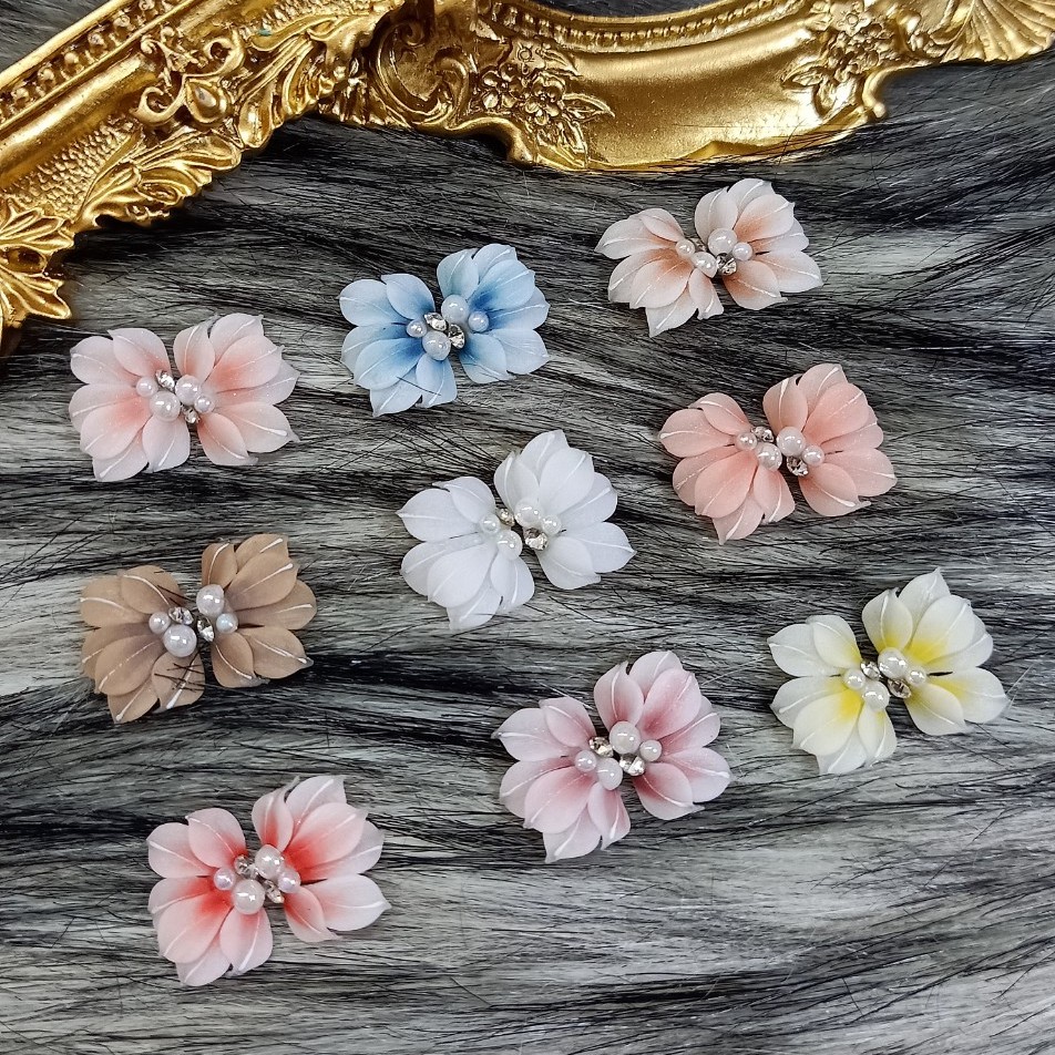 Hoa Nửa Ombre | Hoa Bột Cao Cấp Trang Trí Đính Móng HN41