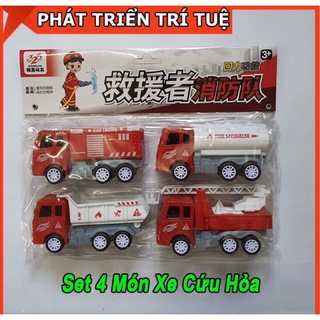Túi 4 xe cứu hoả , đồ chơi cho bé ( loại to )