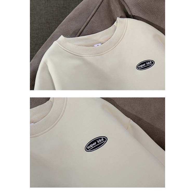 Áo Sweater Cổ Tròn Tay Dài Dáng Rộng Vải Nhung Lông Cừu Dày Thời Trang Mùa Đông 2022 Ấm Áp Cho Nữ