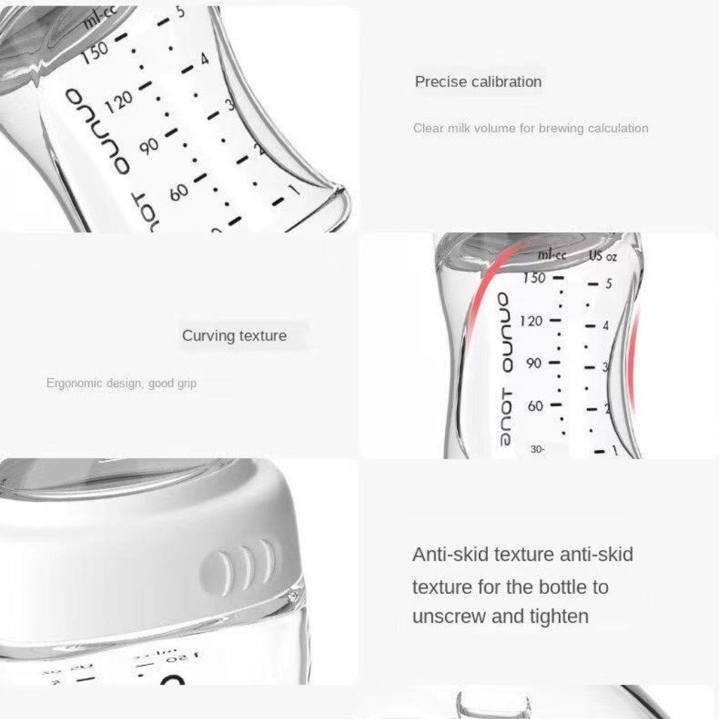 「Mức giá thấp nhất / giao hàng trong ngày」Bình Sữa Thủy Tinh Dáng Vuông Chống Đầy Hơi/Chống Đầy Hơi Tiện Lợi Cho Bé